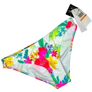 New Salt & Cove SM Bikini Bottoms White w/ Multi Color Fluorescent Floral